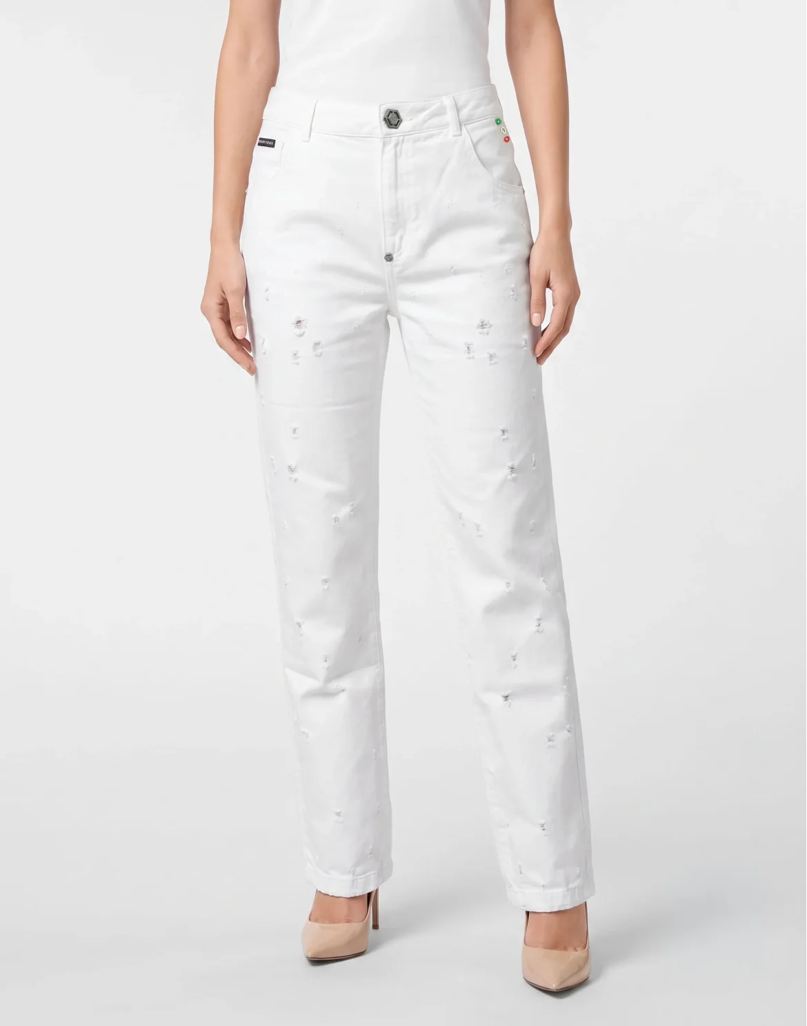 Straight Fit Jeans Mini Roedge, цвет: Белый