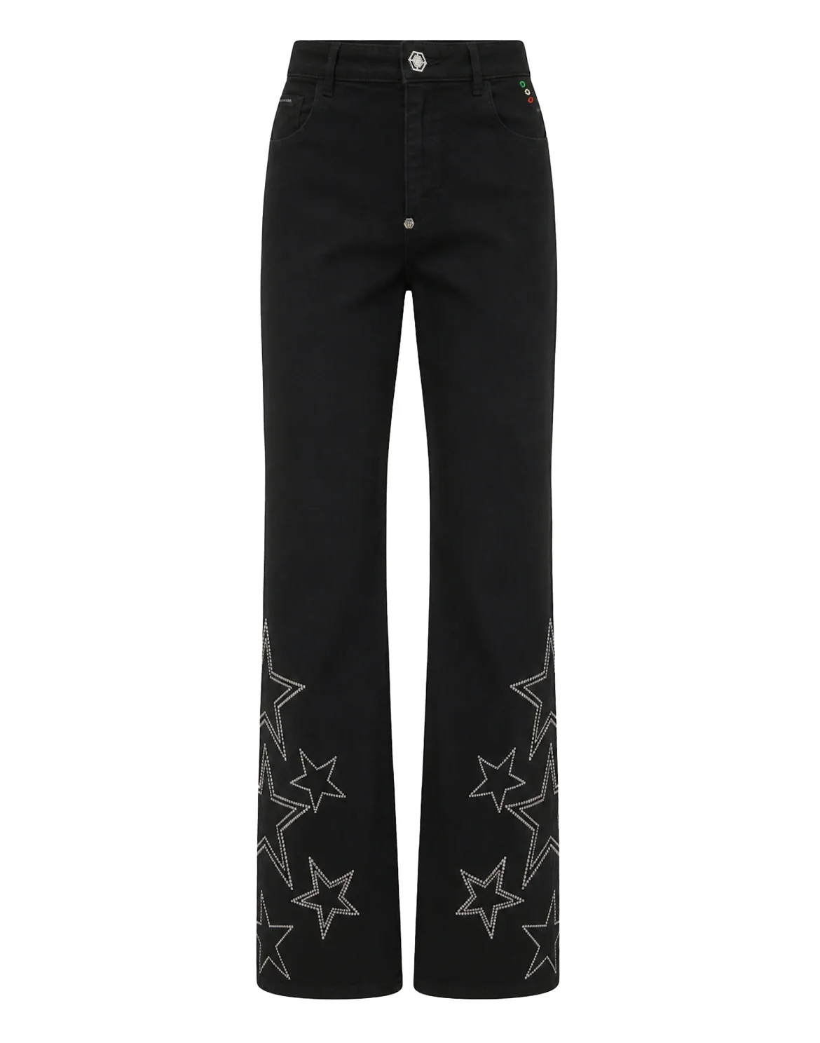 Straight Fit Jeans Star Studs And Strass, цвет: Черный