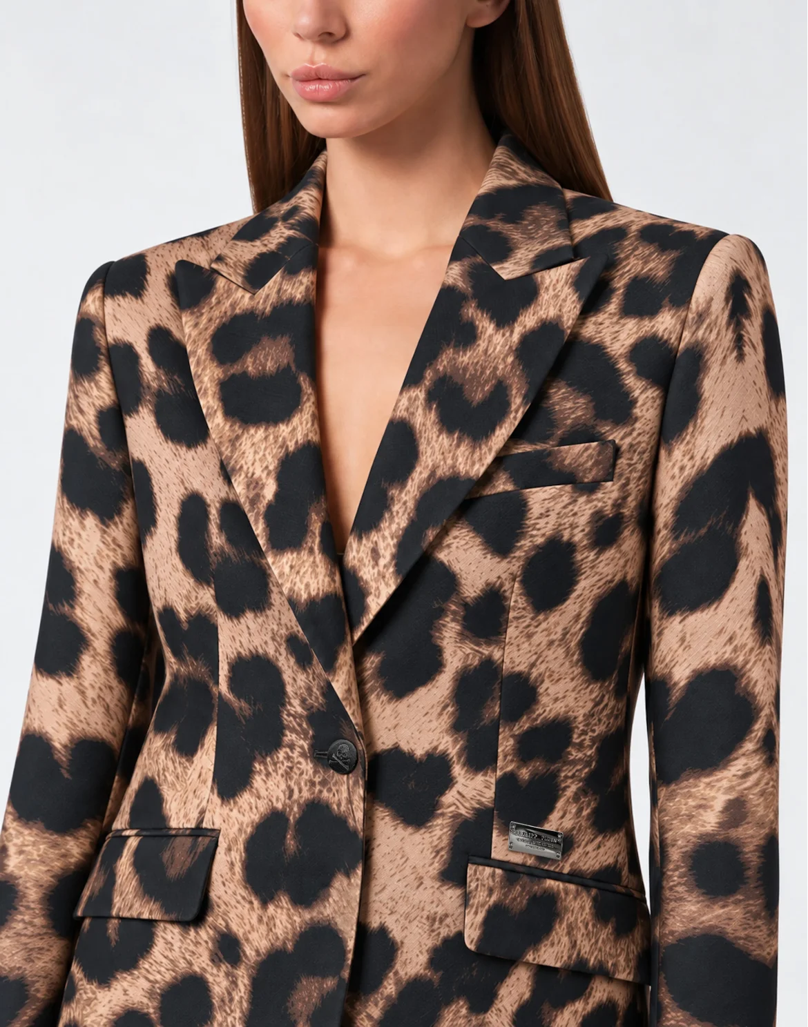 Leopard Blazer Single Breasted Fit, цвет: Леопард