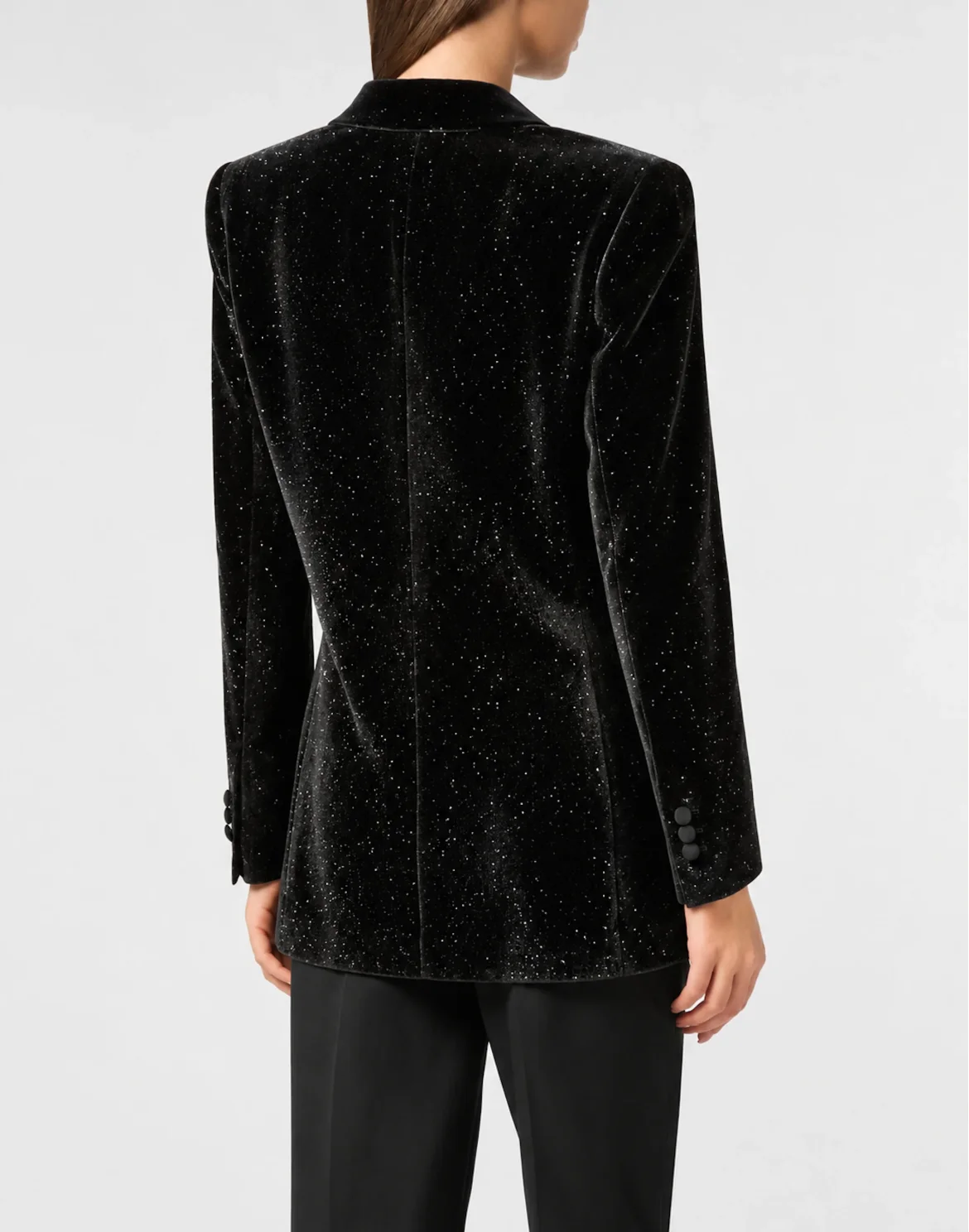 Velvet Boyfriend Fit Blazer Glitter, цвет: Черный