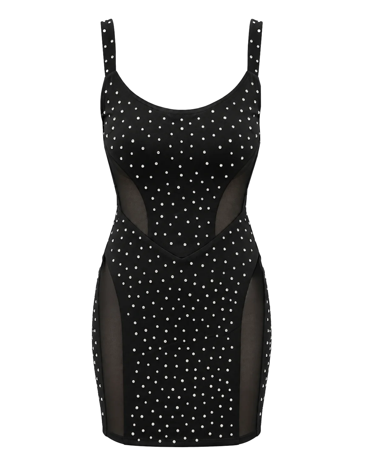 Multicut Strass Mini Dress, цвет: Черный
