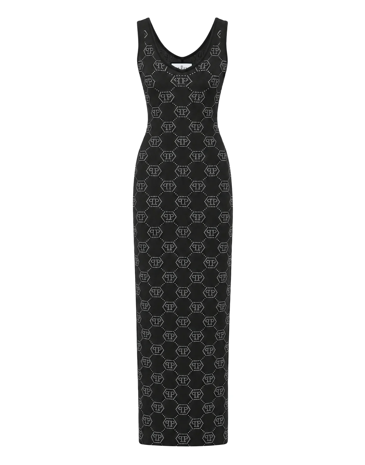 Monogram Strass Long Dress, цвет: Черный