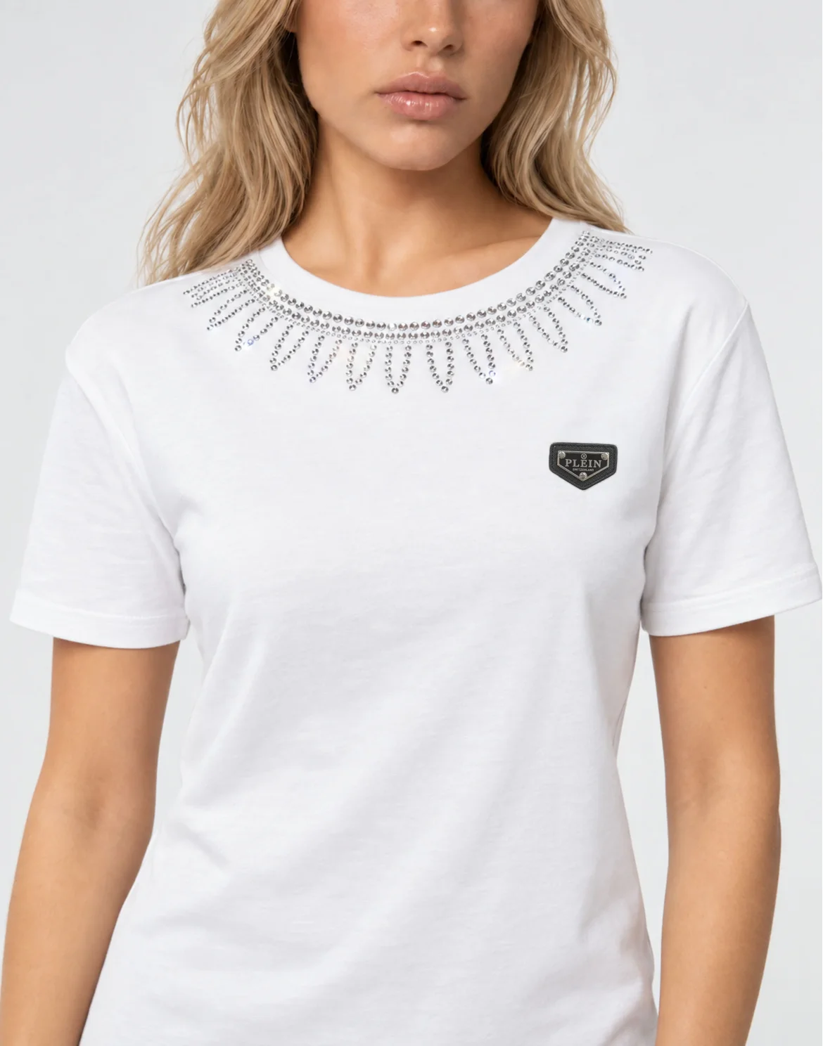 Crystal Gothic Roundneck T-Shirt Dress, цвет: Белый