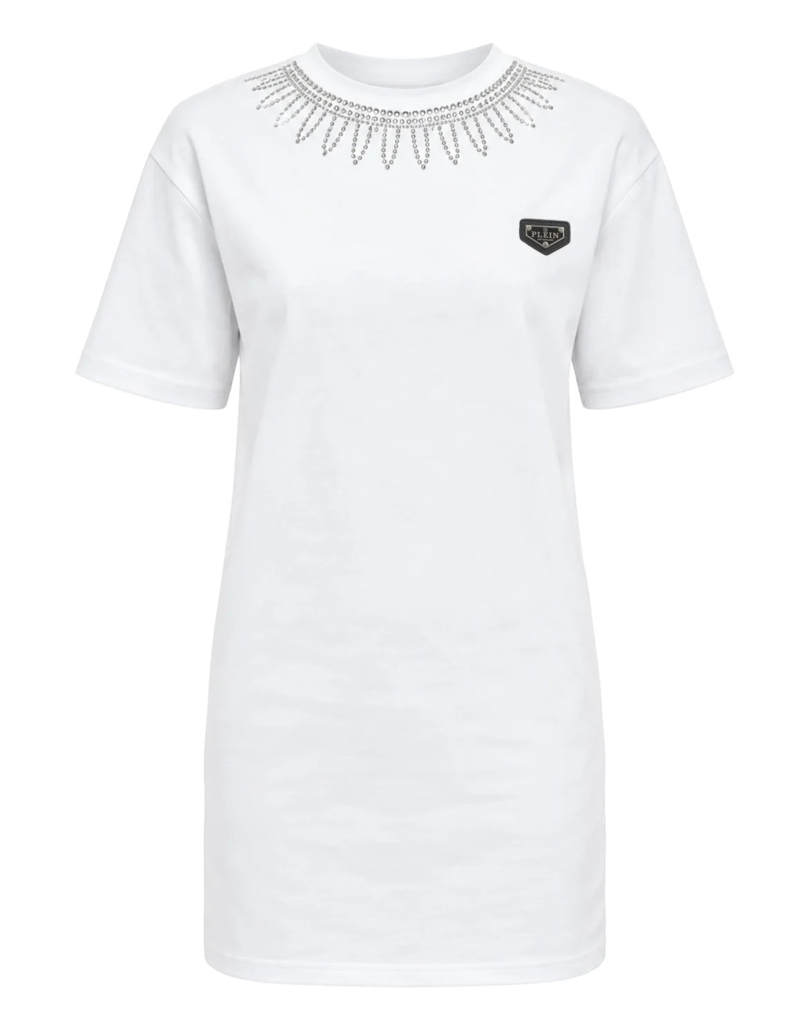 Crystal Gothic Roundneck T-Shirt Dress, цвет: Белый