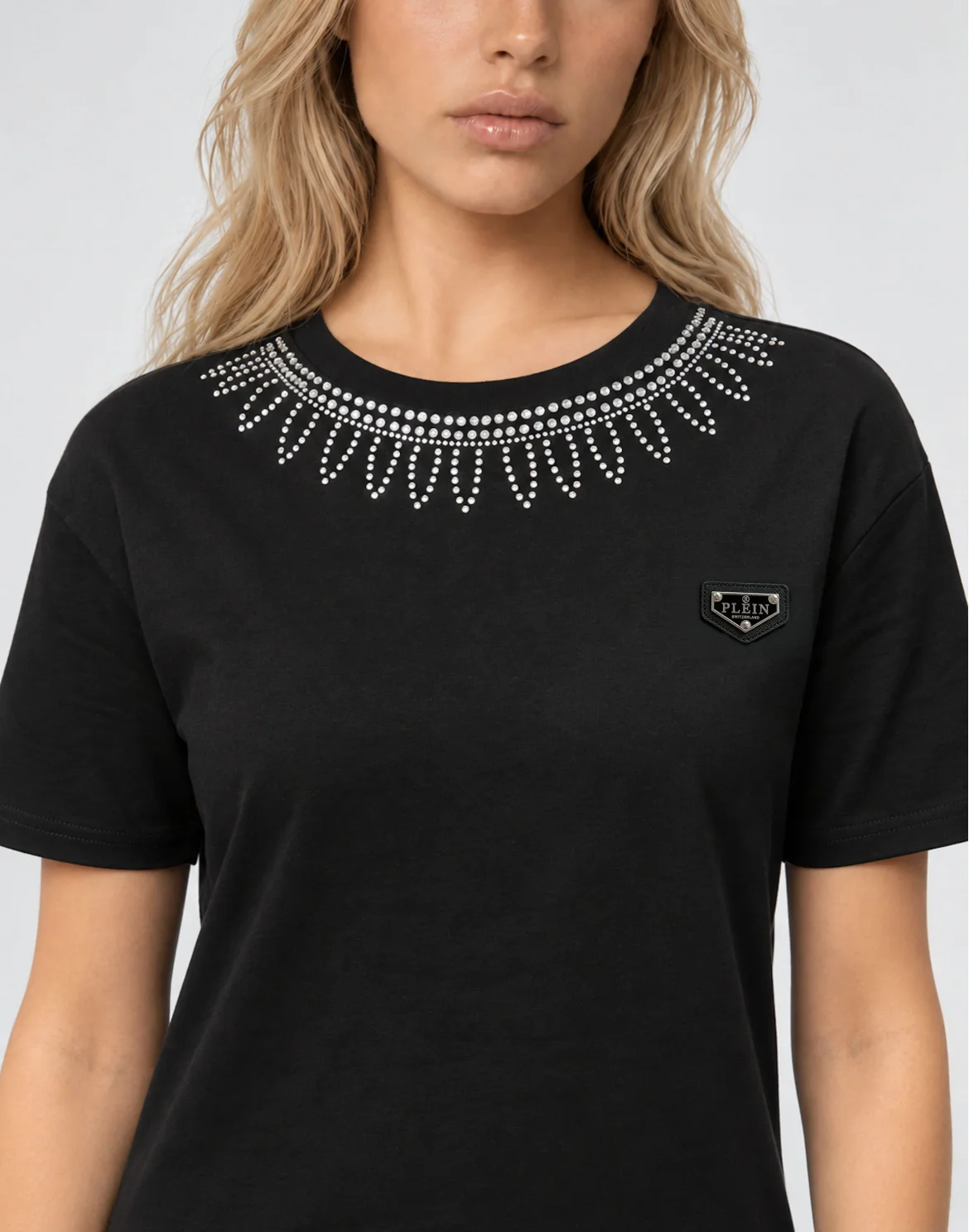 Crystal Gothic Roundneck T-Shirt Dress, цвет: Черный