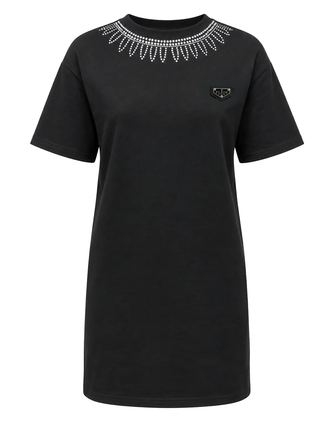 Crystal Gothic Roundneck T-Shirt Dress, цвет: Черный