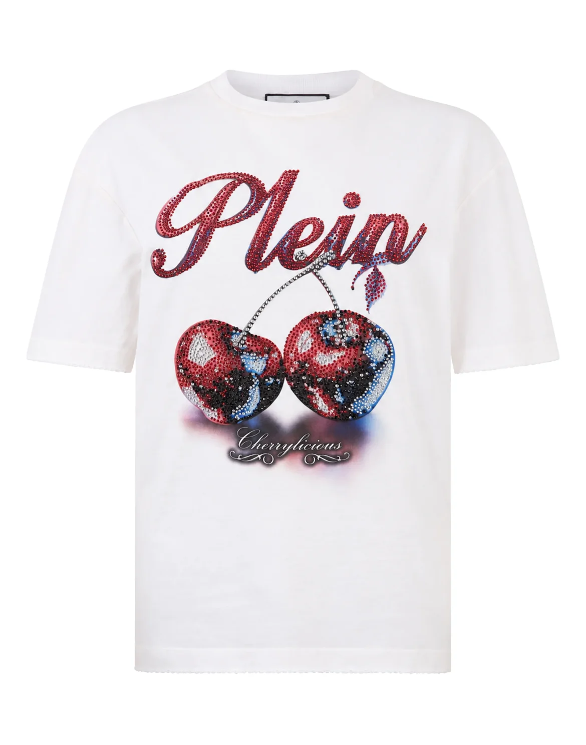 Cherries Strass Man Fit Roundneck T-Shirt SS, цвет: Белый