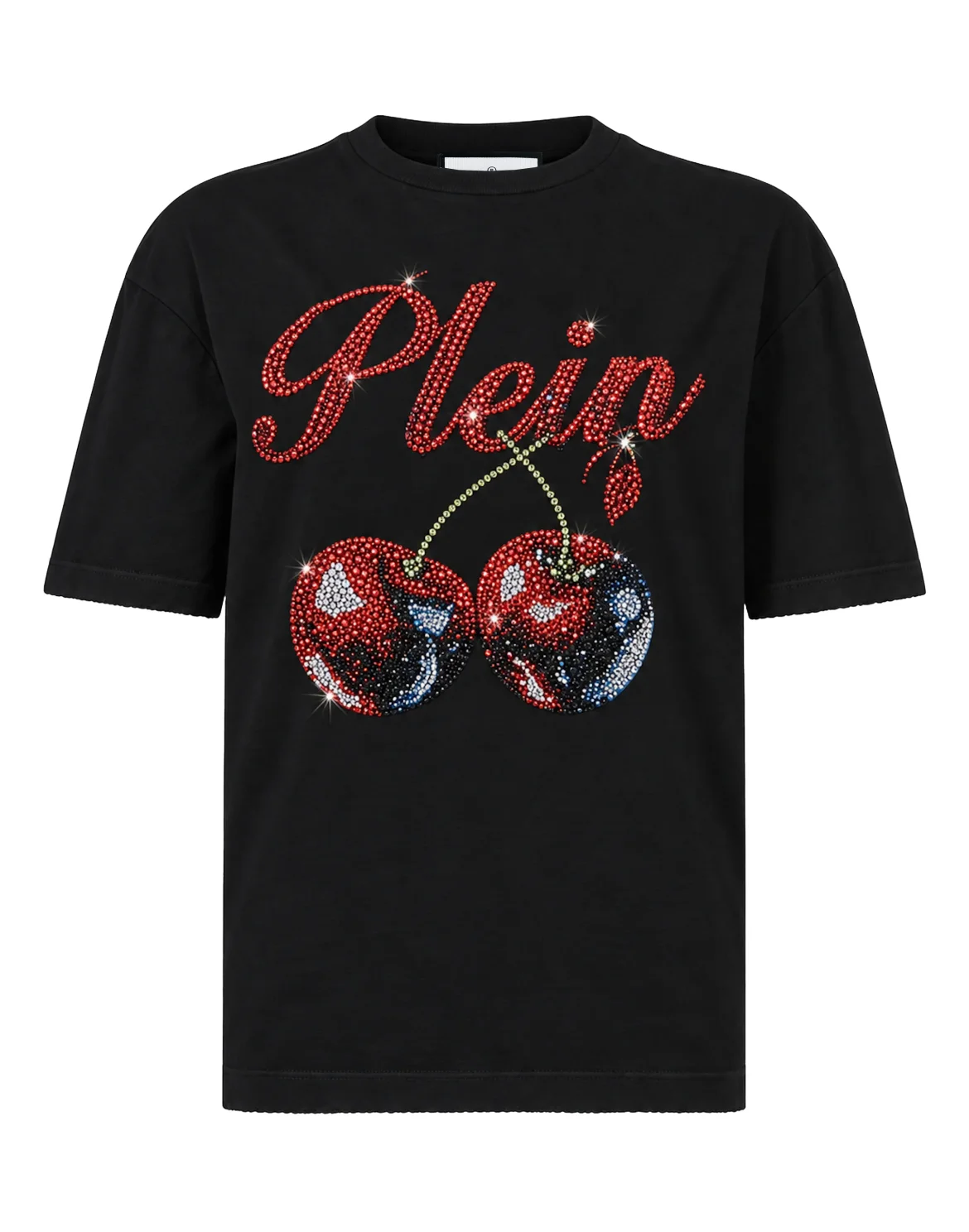 Cherries Strass Man Fit Roundneck T-Shirt SS, цвет: Черный