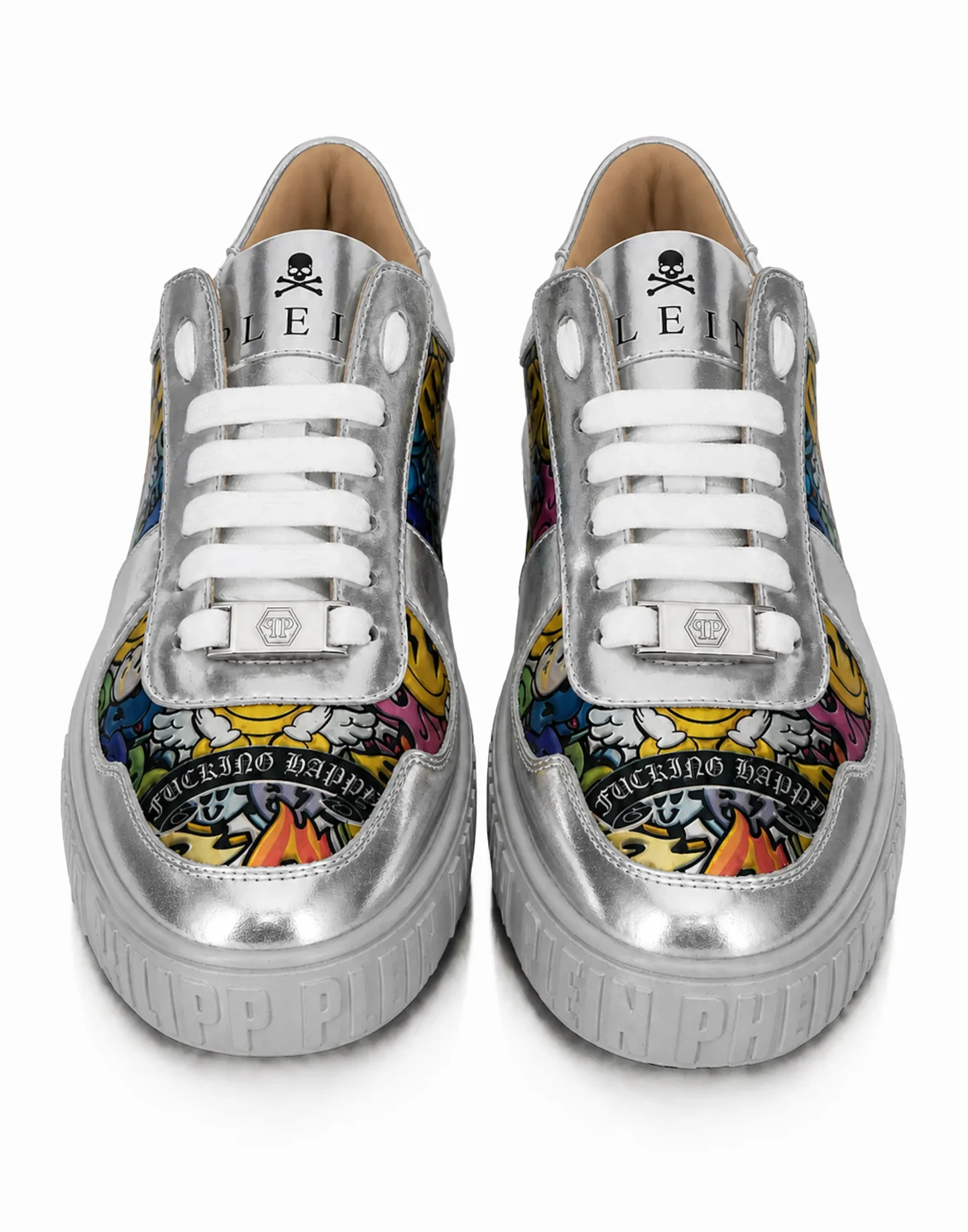 Lo-Top Sneakers Smile All Over, цвет: Серебристый