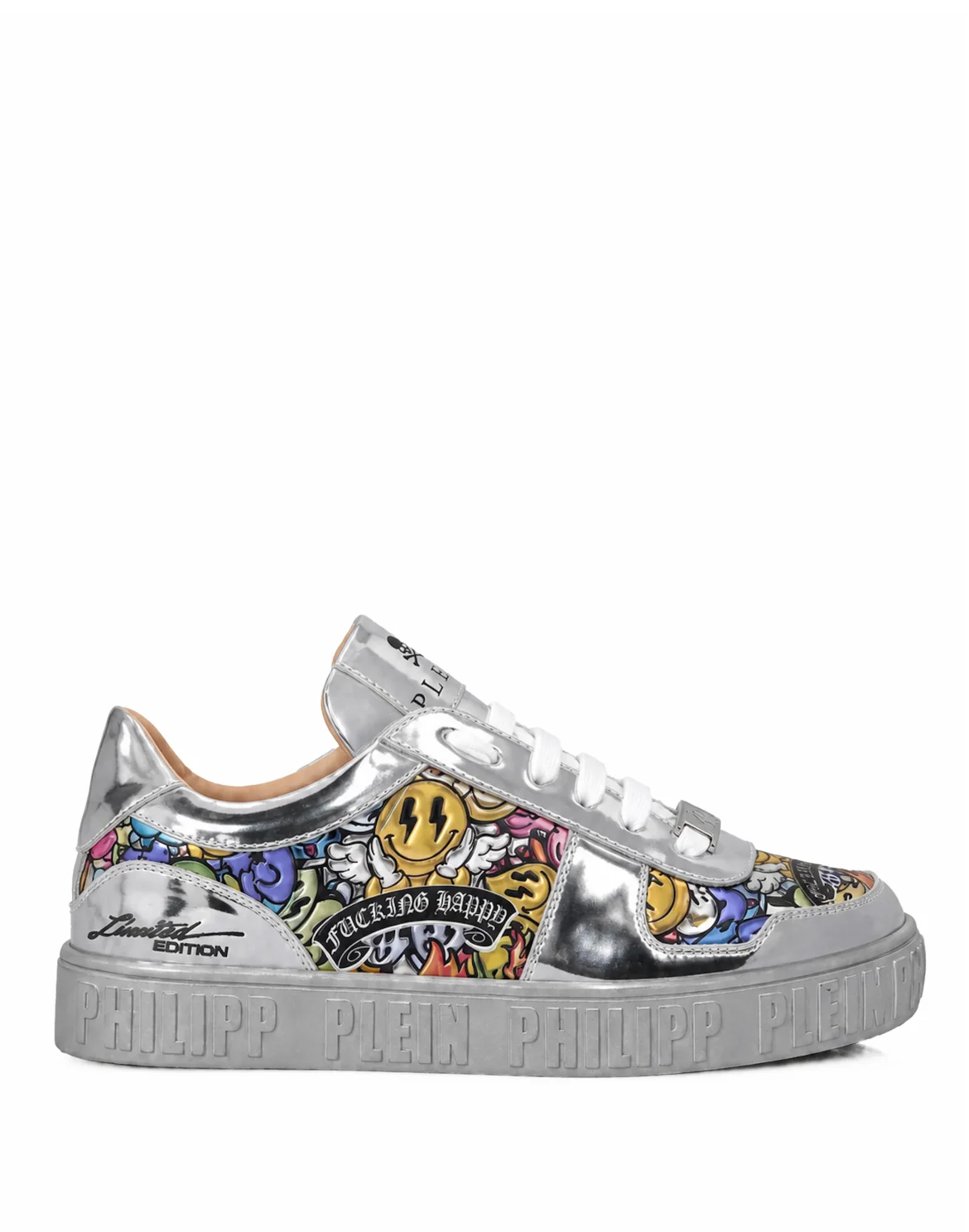 Lo-Top Sneakers Smile All Over, цвет: Серебристый
