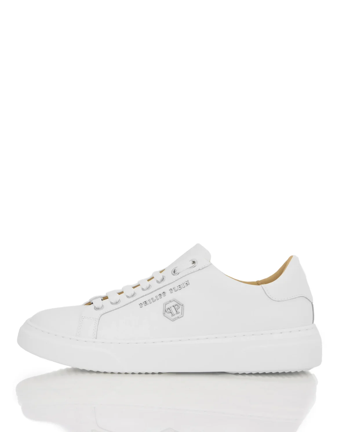 Leather Lo-Top Sneakers Hexagon, цвет: Белый