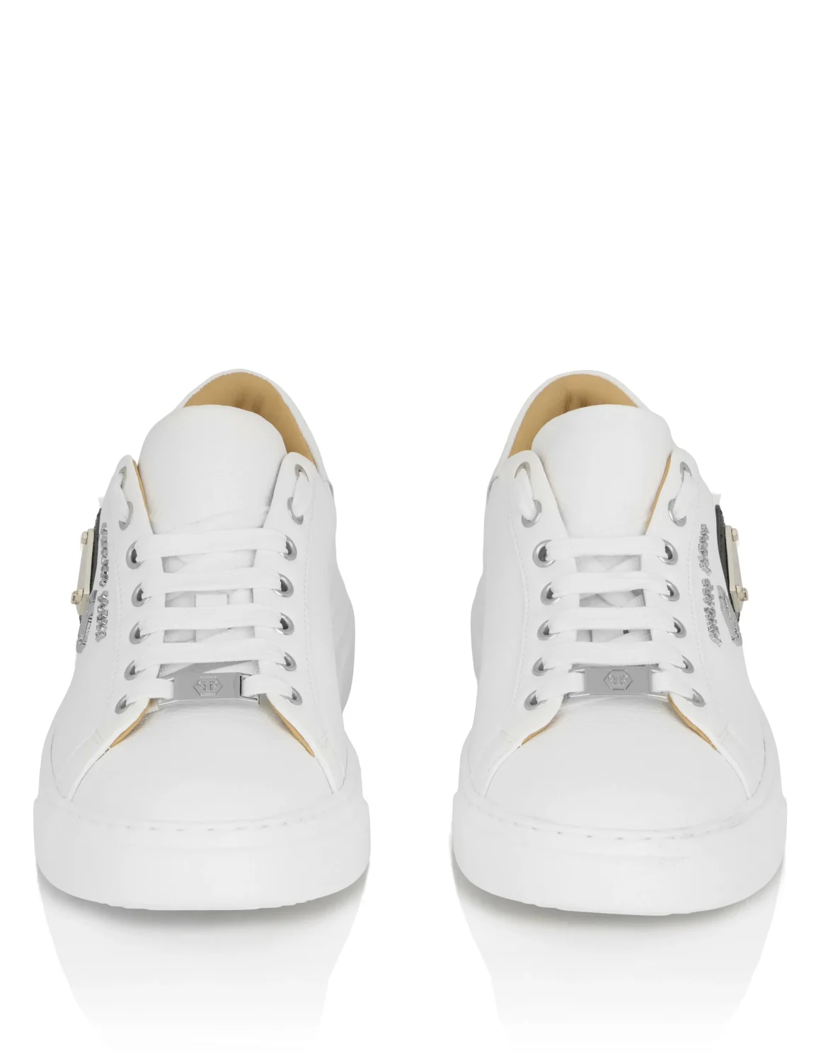 Leather Lo-Top Sneakers Hexagon, цвет: Белый