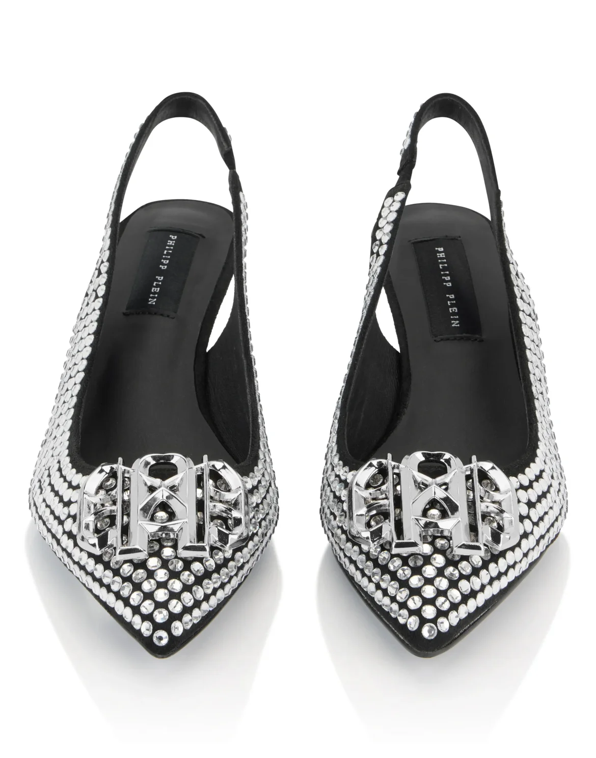 Suede Strass Slingback Shoes H55 Gothic, цвет: Серебристый