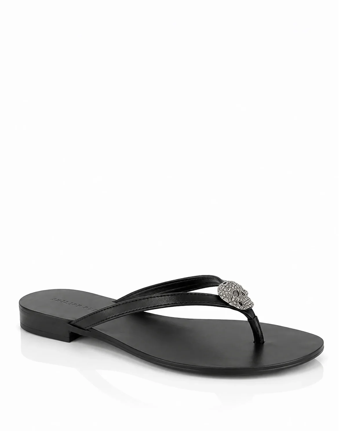 Nappa Flip Flop Sandals Crystal Skull, цвет: Черный