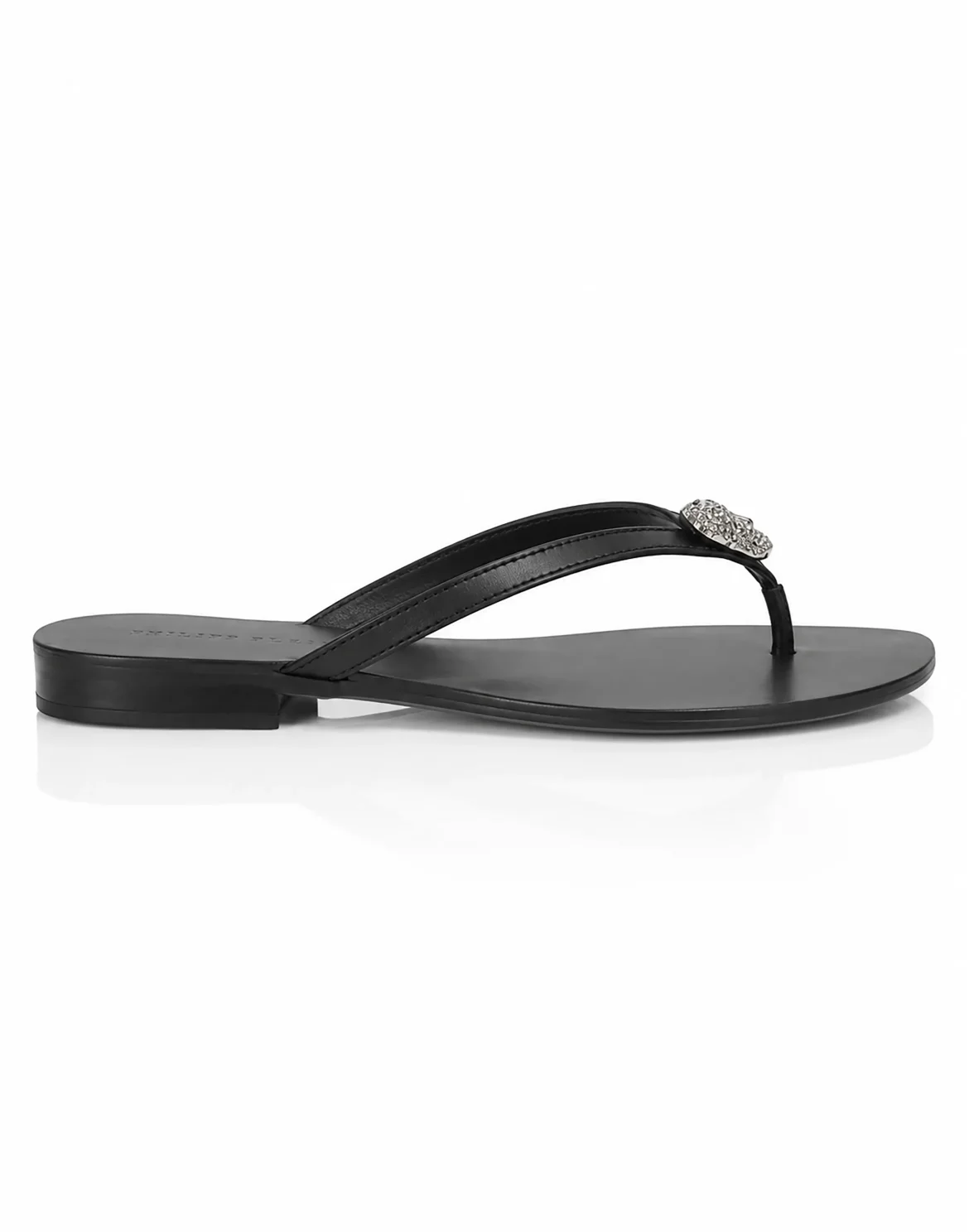 Nappa Flip Flop Sandals Crystal Skull, цвет: Черный