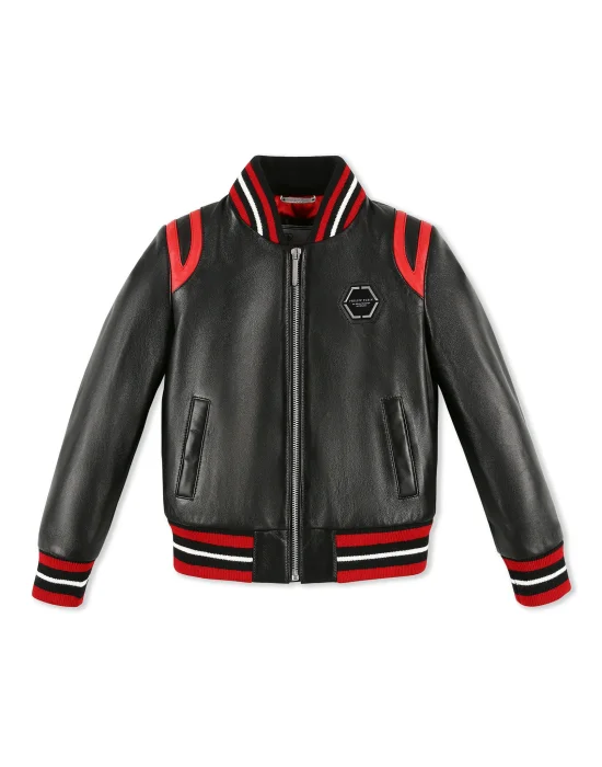 Leather Bomber Space Plein