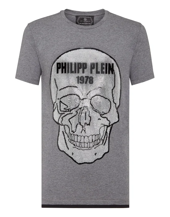 T-shirt Platinum Cut Round Neck Skull