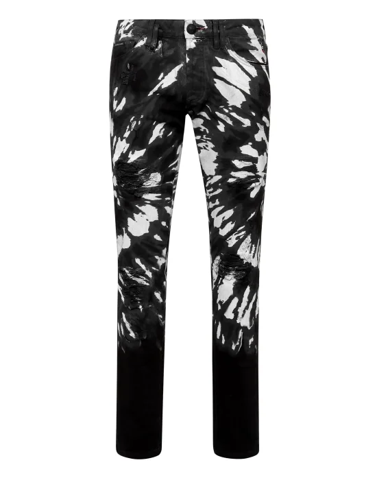 Denim Trousers Super Straight Cut Tie dye
