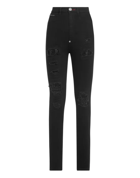 Denim Super High Waist Jegging Jet Destroyed