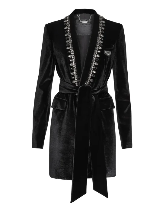 Velvet Blazer Dress Iconic Plein