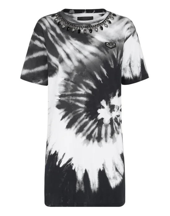 T-shirt Dress Tie Dye Crystal Chain