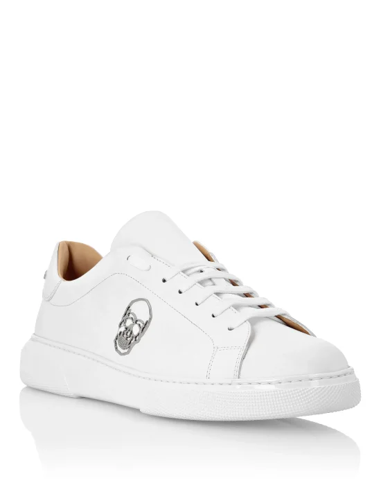 Rubber Leather Lo-Top Sneakers The $kull TM