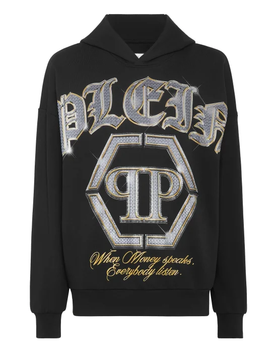 Hoodie Sweatshirt with Crystals