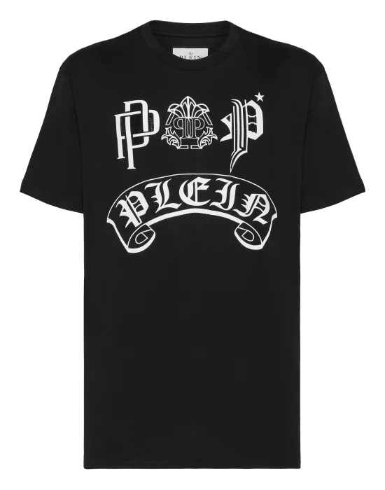 T-shirt Round Neck SS Gothic Plein with Crystals