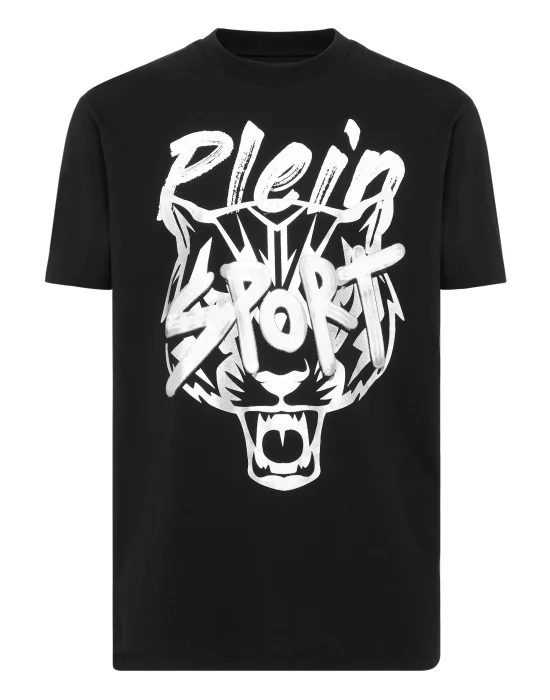 T-shirt Round Neck Stencil Tiger Street Fighter