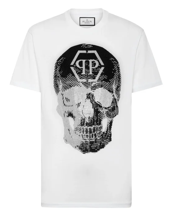 T-shirt Round Neck SS Skull with Crystals