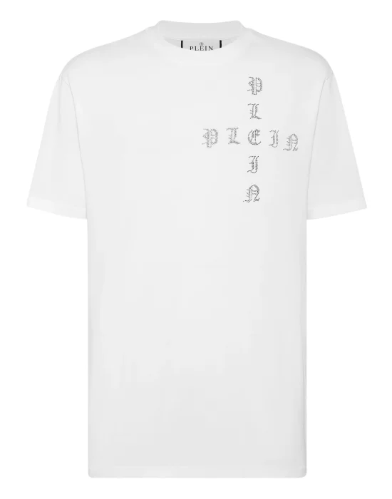 T-shirt Round Neck SS Gothic Plein with Crystals