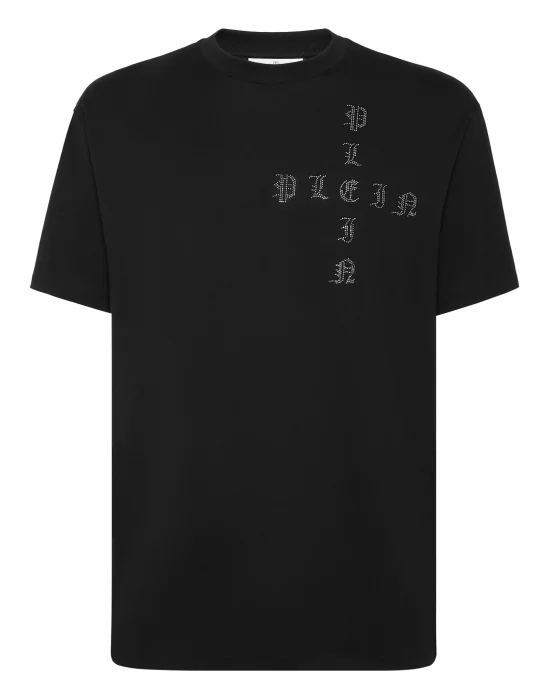 T-shirt Round Neck SS Gothic Plein with Crystals