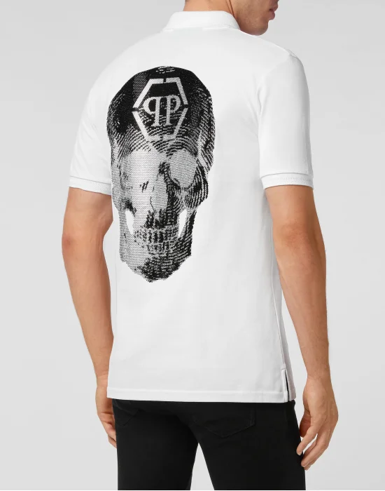Slim Fit Polo shirt SS Skull with Crystals