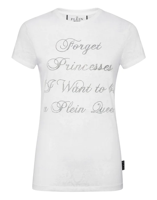 T-shirt Round Neck SS Sexy Pure Fit with Crystals