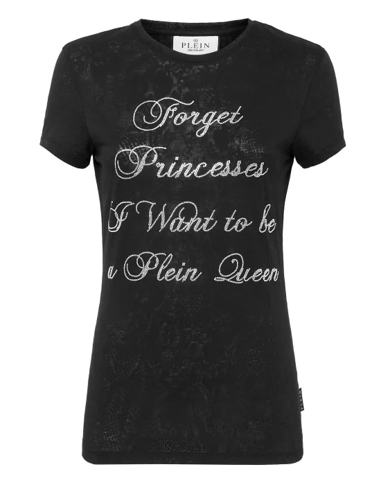 T-shirt Round Neck SS Sexy Pure Fit with Crystals