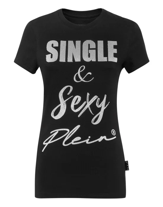 T-shirt Round Neck SS Sexy Pure Fit  with Crystals
