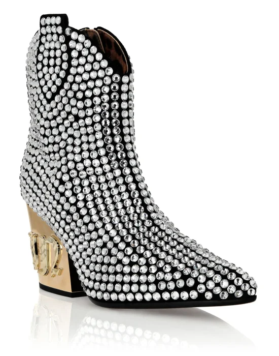 CowBoy Mid-Heel Boots  Gothic Plein with Crystals