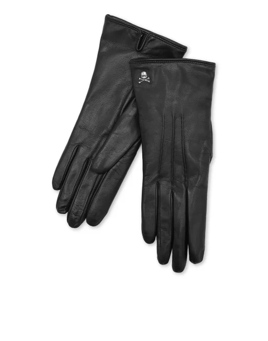 Leather Mid-Gloves Skull&Bones