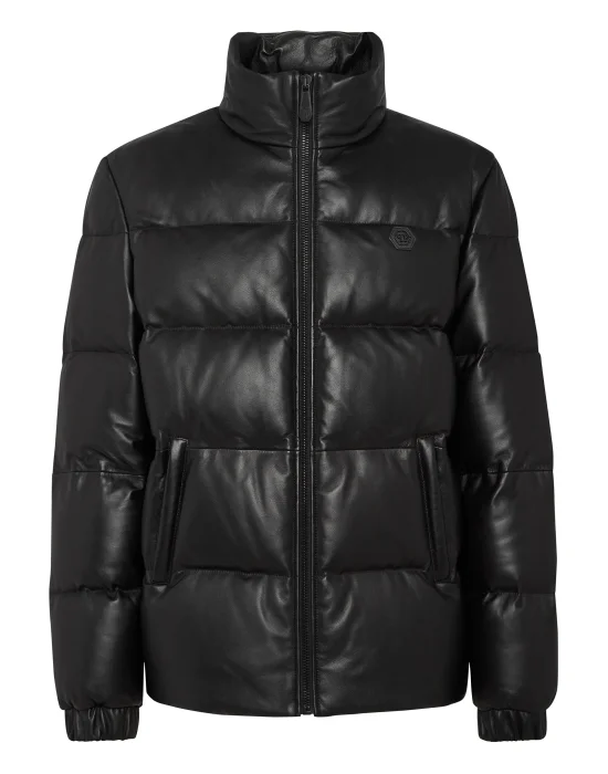 Leather Puffer Jacket