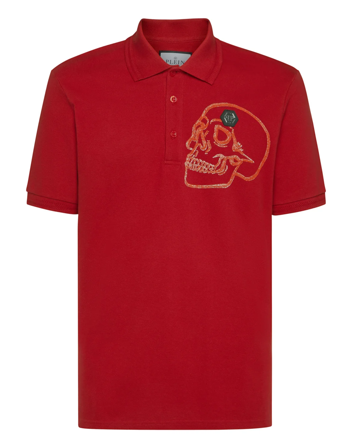 Slim Fit Jersey Polo Shirt Skull, цвет: Красный
