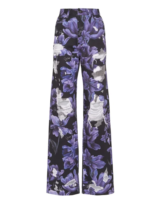Denim Trousers Palace Fit Flowers