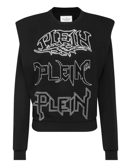 Padded Shoulder Sweatshirt Crystal