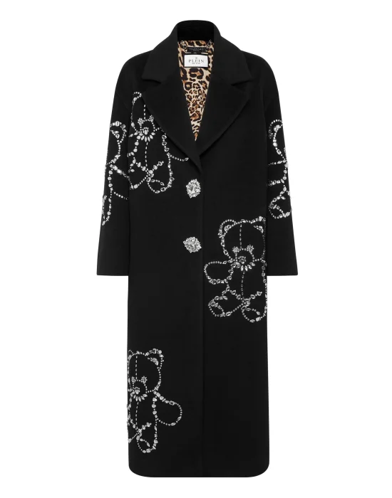 Wool Cloth Oversize Coat Castoni Teddy Bear