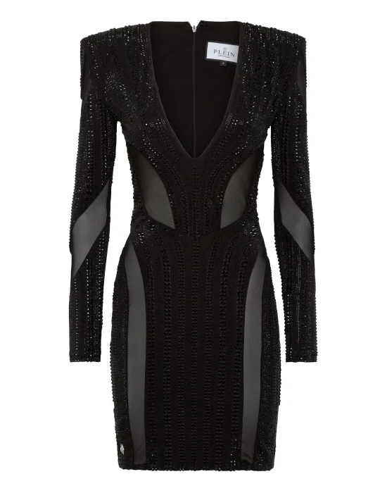 Padded Shoulder Mini Dress