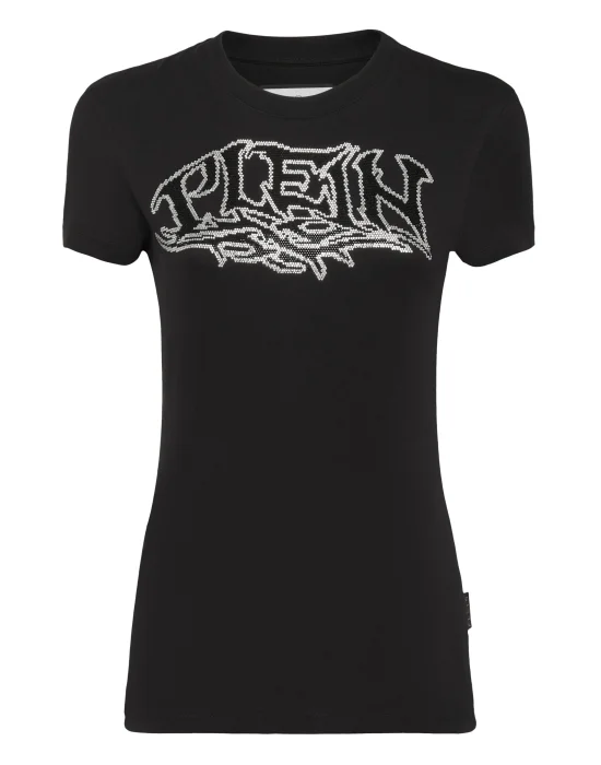 T-shirt Round Neck Sexy Pure Fit Crystal