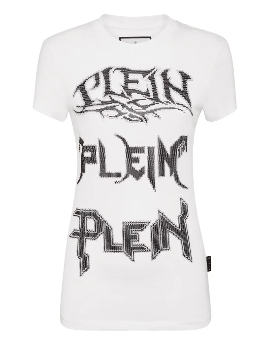 T-shirt Round Neck Sexy Pure Fit Crystal