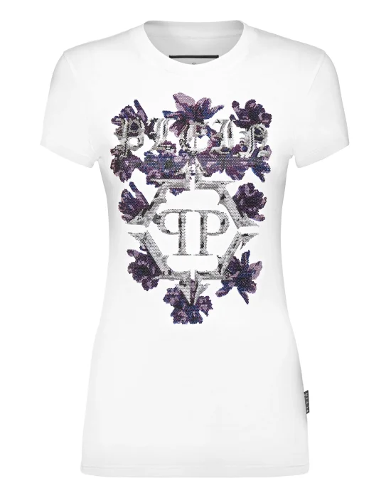 T-shirt Round Neck Sexy Pure Fit Flowers