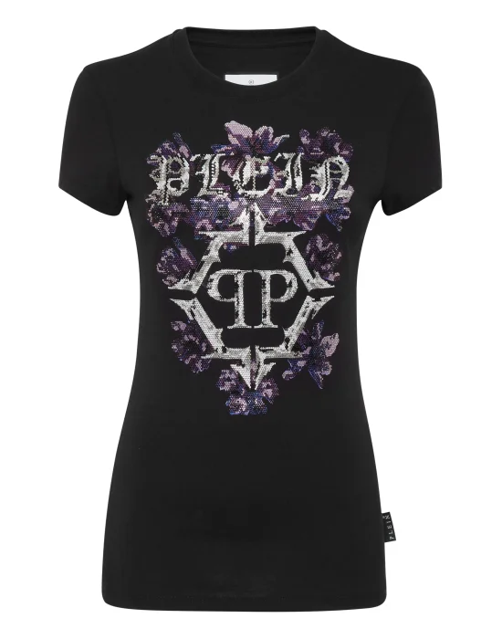 T-shirt Round Neck Sexy Pure Fit Flowers