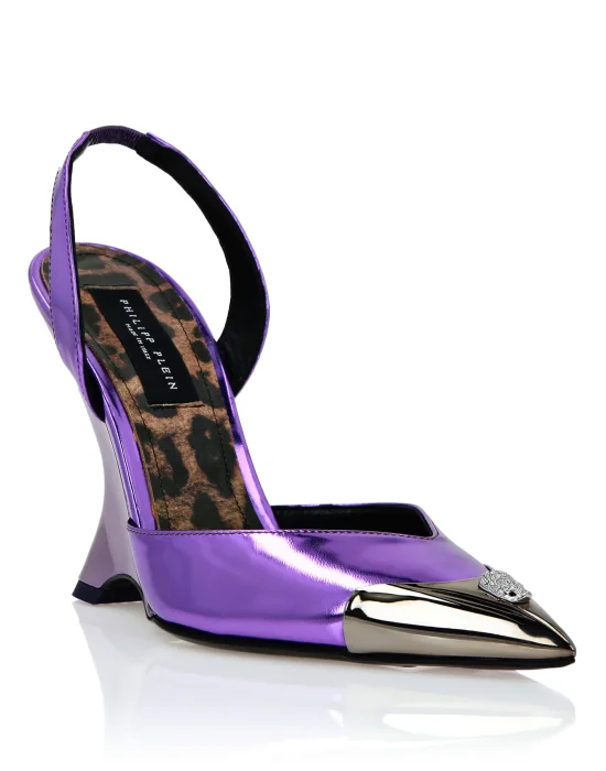 Mirror Leather Decollete Wedges