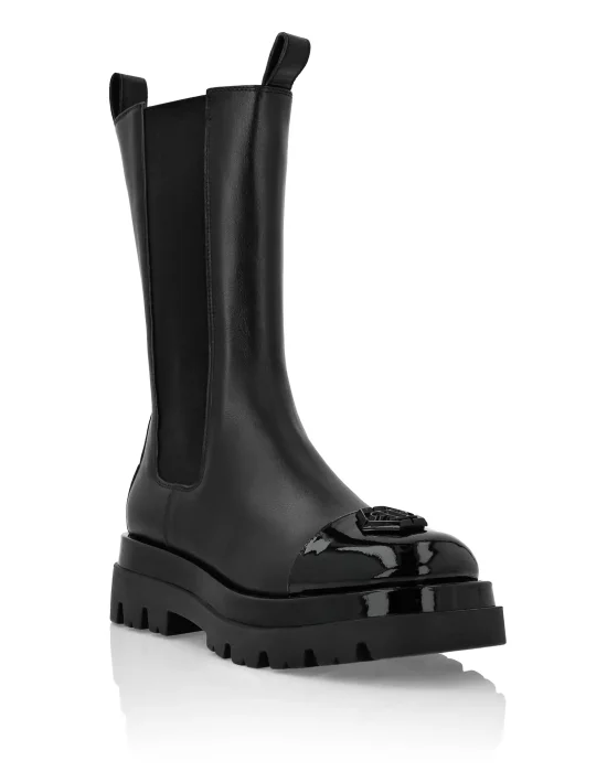 Mid Flat Boots Hexagon